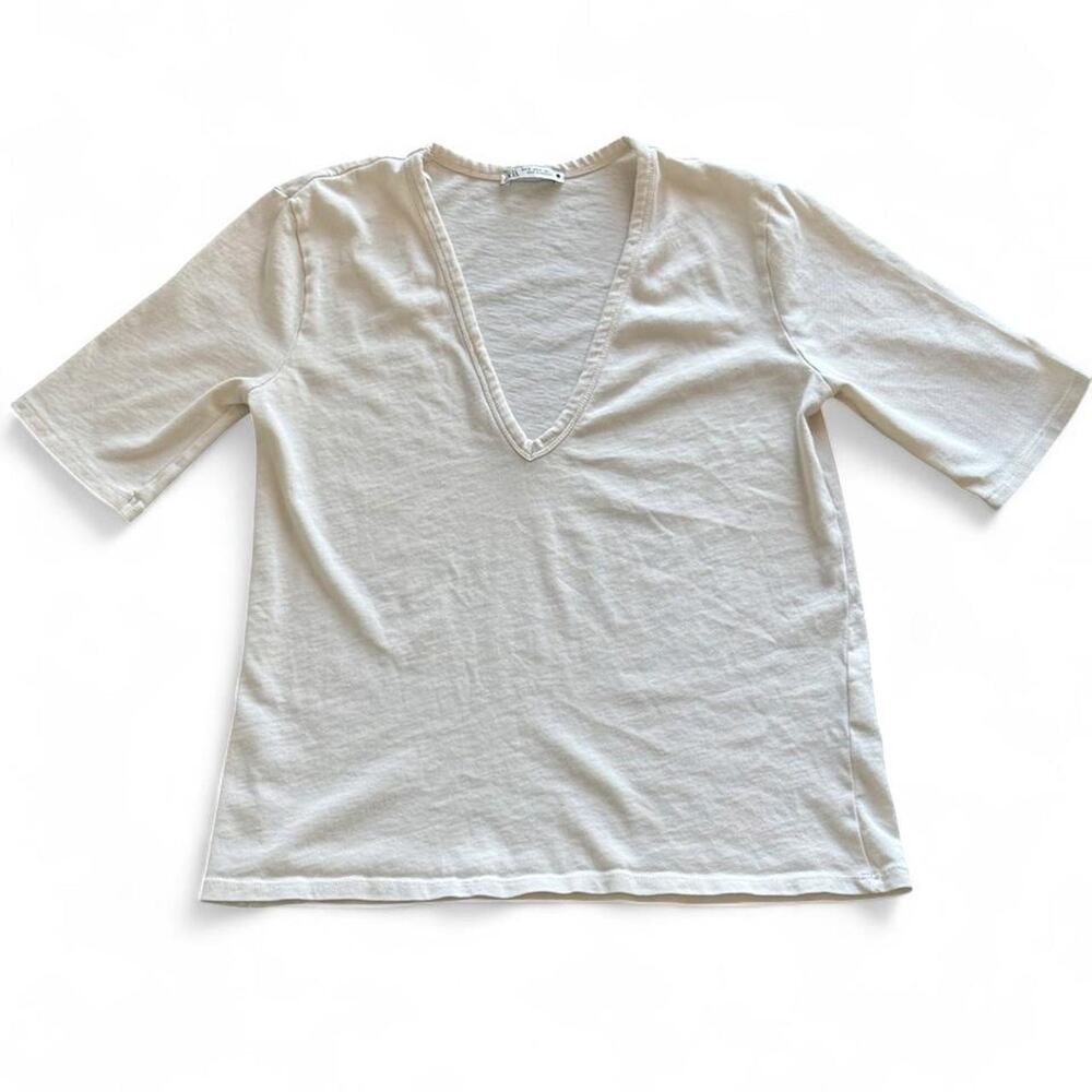 Zara white quarter sleeve top